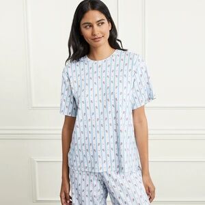 NWT Hill House The Charlotte Sleep Tee in Floral Stripe— Womens Large